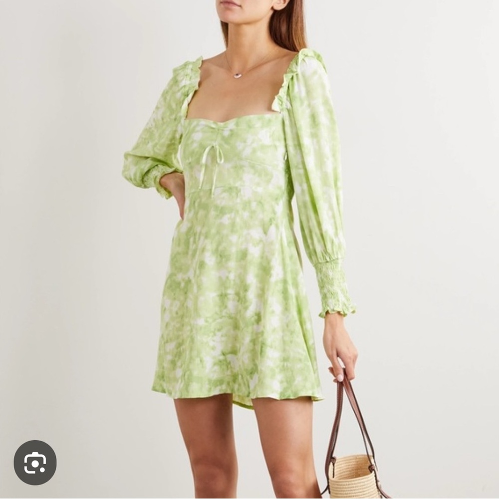 Faithfull the Brand Green and White Mini Dress size S